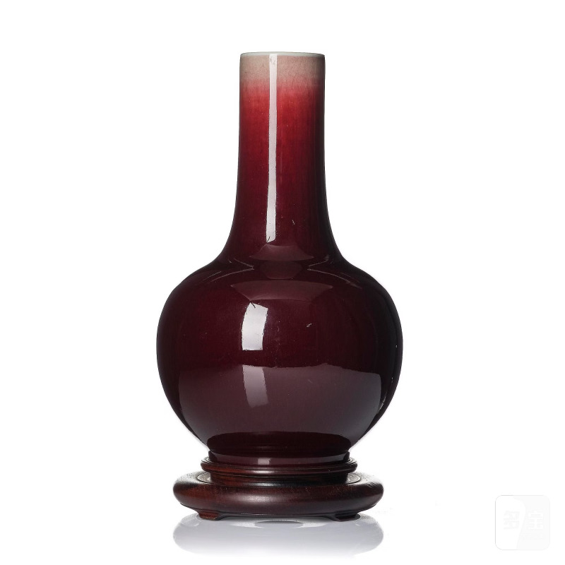 A flambé glazed vase,